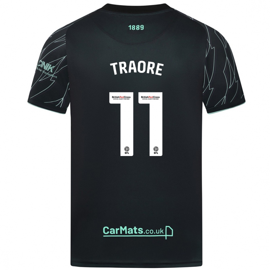 Kids Football Bénie Traoré #11 Black Green Away Jersey 2024/25 T-Shirt Australia