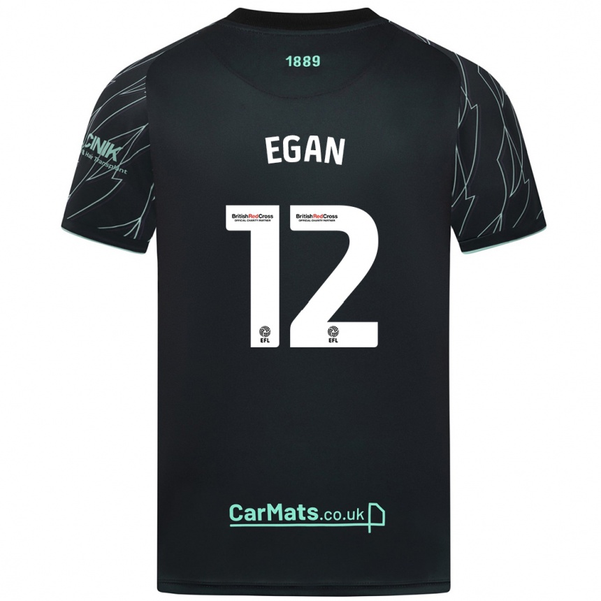 Kids Football John Egan #12 Black Green Away Jersey 2024/25 T-Shirt Australia