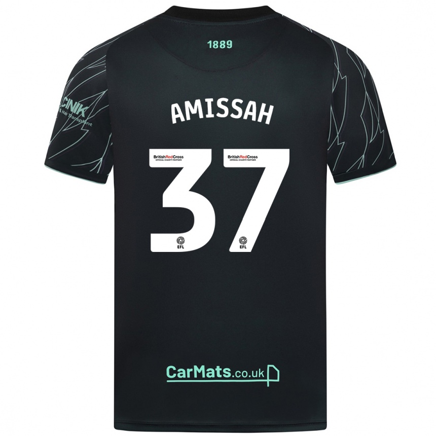 Kids Football Jordan Amissah #37 Black Green Away Jersey 2024/25 T-Shirt Australia