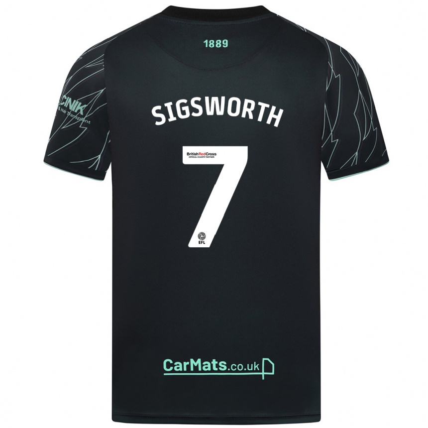 Kids Football Jess Sigsworth #7 Black Green Away Jersey 2024/25 T-Shirt Australia