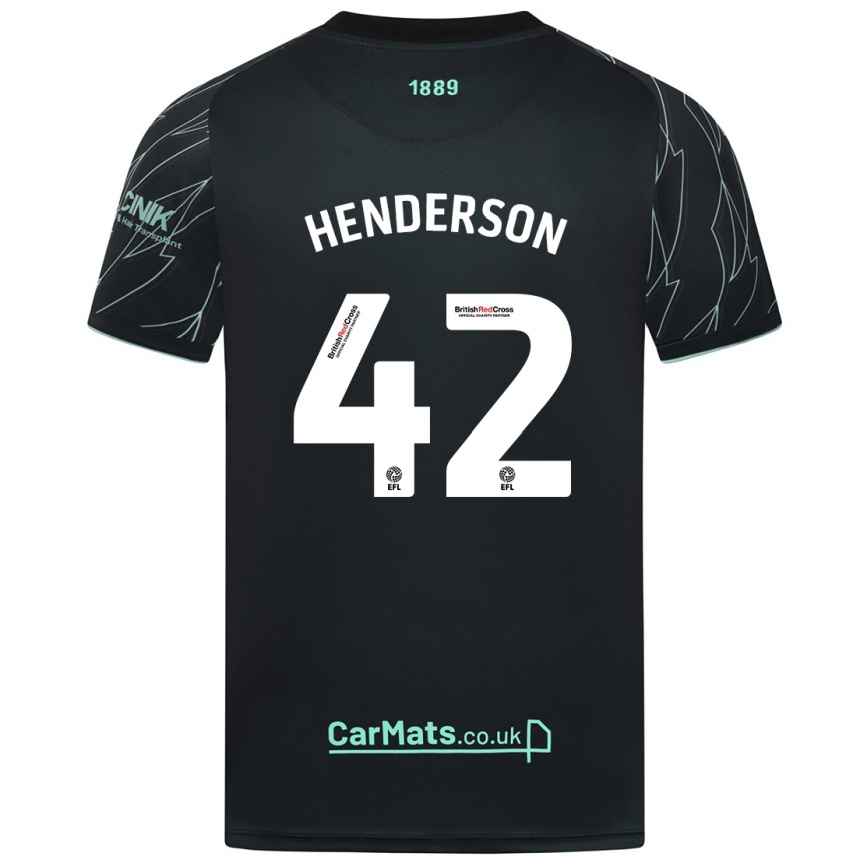 Kids Football Peyton Henderson #42 Black Green Away Jersey 2024/25 T-Shirt Australia