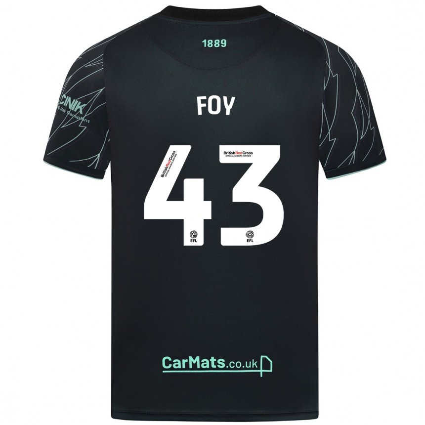 Kids Football Gus Foy #43 Black Green Away Jersey 2024/25 T-Shirt Australia