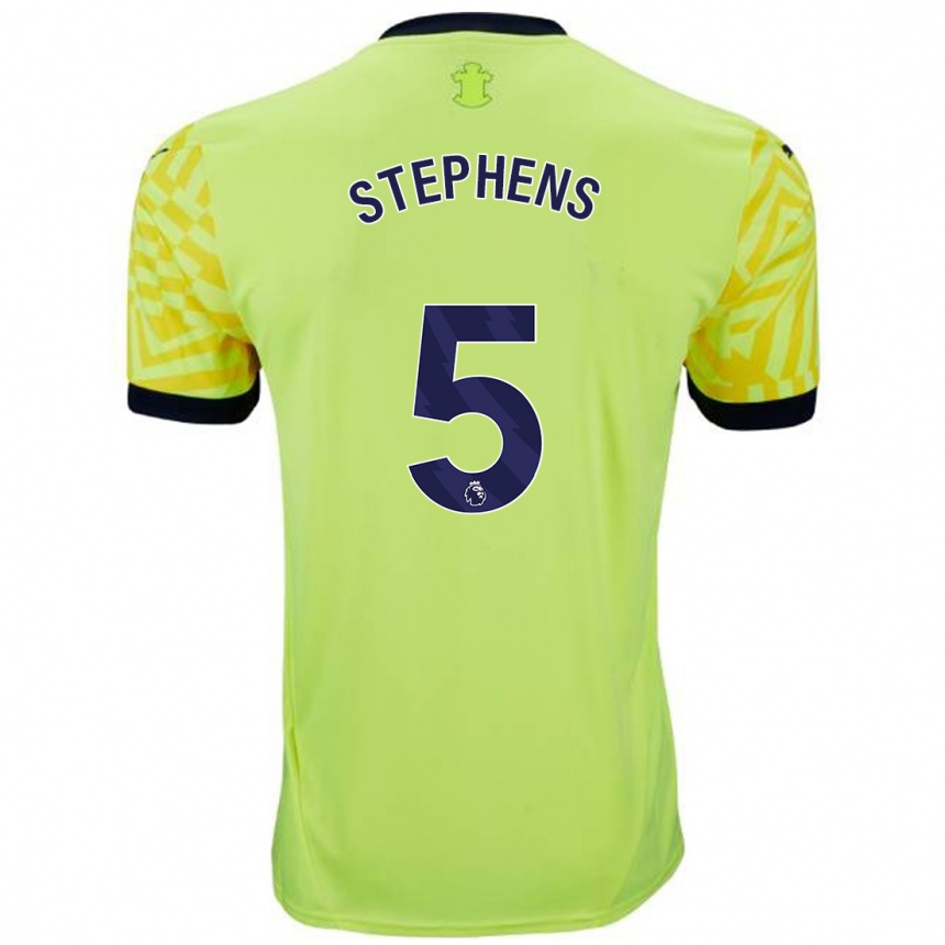 Kids Football Jack Stephens #5 Yellow Away Jersey 2024/25 T-Shirt Australia