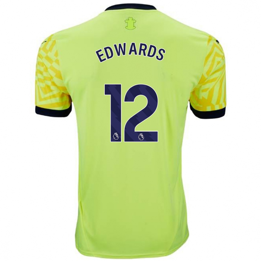 Kids Football Ronnie Edwards #12 Yellow Away Jersey 2024/25 T-Shirt Australia