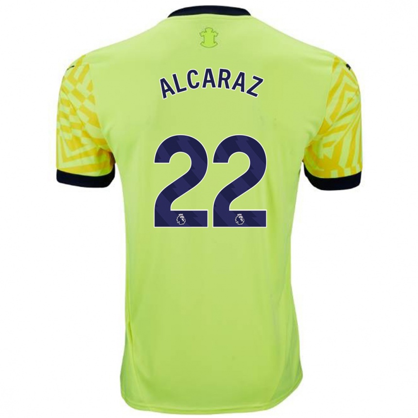 Kids Football Carlos Alcaraz #22 Yellow Away Jersey 2024/25 T-Shirt Australia