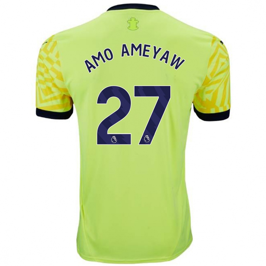 Kids Football Samuel Amo-Ameyaw #27 Yellow Away Jersey 2024/25 T-Shirt Australia