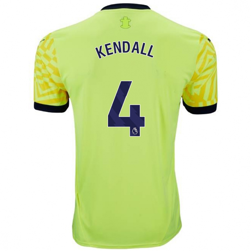 Kids Football Lucia Kendall #4 Yellow Away Jersey 2024/25 T-Shirt Australia