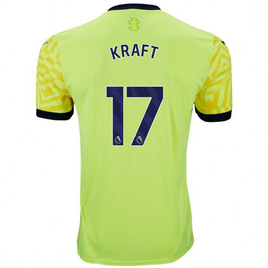 Kids Football Emily Kraft #17 Yellow Away Jersey 2024/25 T-Shirt Australia