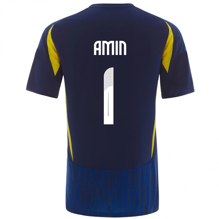 Kids Football Amin Al-Bukhari #1 Blue Yellow Away Jersey 2024/25 T-Shirt Australia