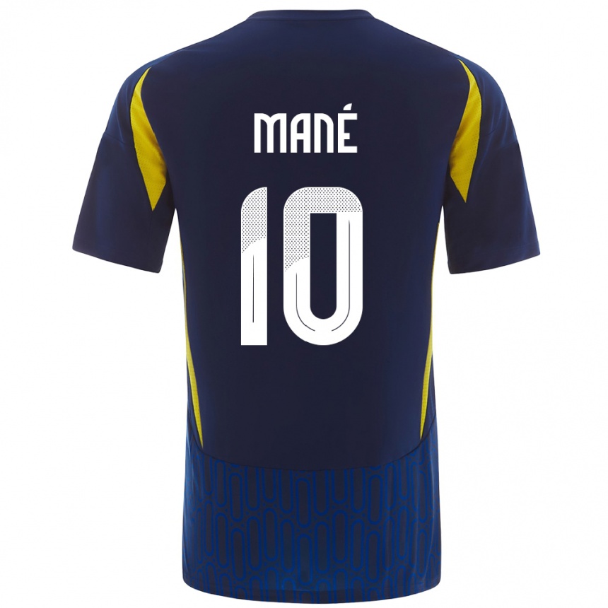 Kids Football Sadio Mane #10 Blue Yellow Away Jersey 2024/25 T-Shirt Australia