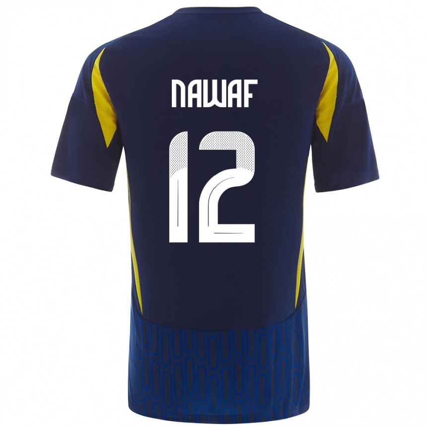 Kids Football Nawaf Al-Boushal #12 Blue Yellow Away Jersey 2024/25 T-Shirt Australia