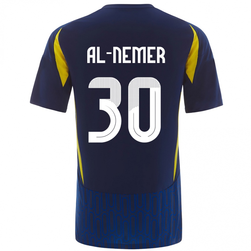 Kids Football Meshari Al-Nemer #30 Blue Yellow Away Jersey 2024/25 T-Shirt Australia