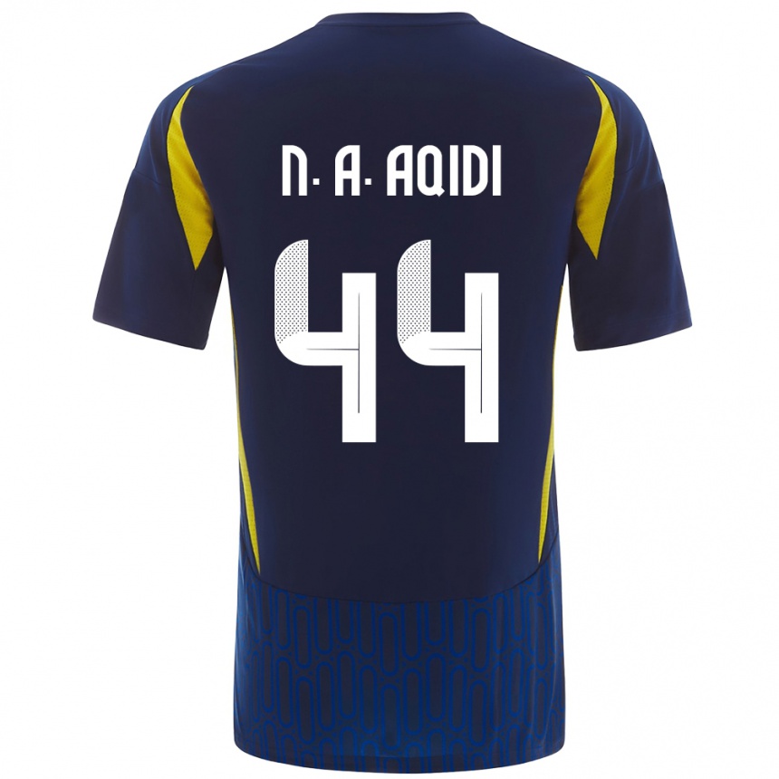 Kids Football Nawaf Al-Aqidi #44 Blue Yellow Away Jersey 2024/25 T-Shirt Australia