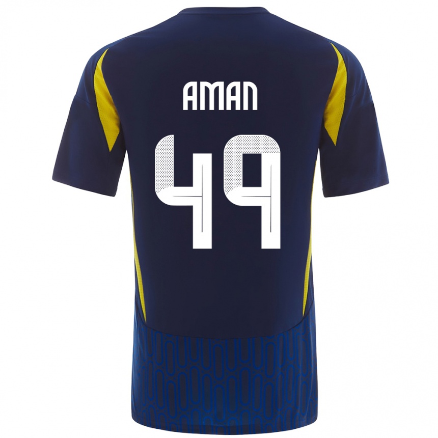 Kids Football Awad Aman #49 Blue Yellow Away Jersey 2024/25 T-Shirt Australia