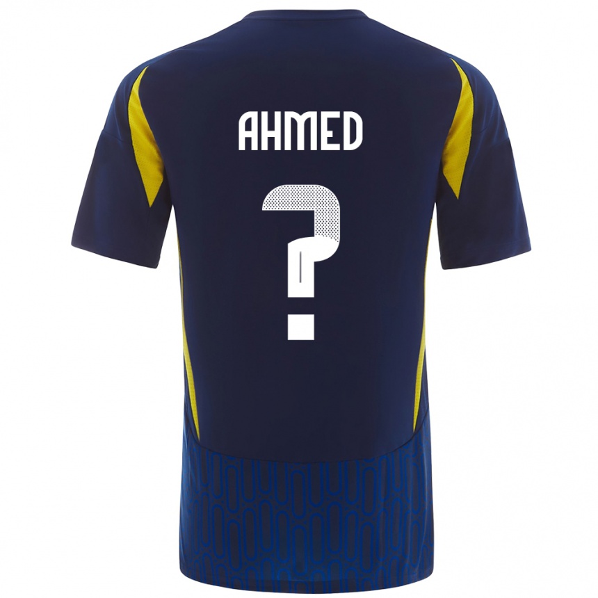 Kids Football Al Anood Ahmed #0 Blue Yellow Away Jersey 2024/25 T-Shirt Australia