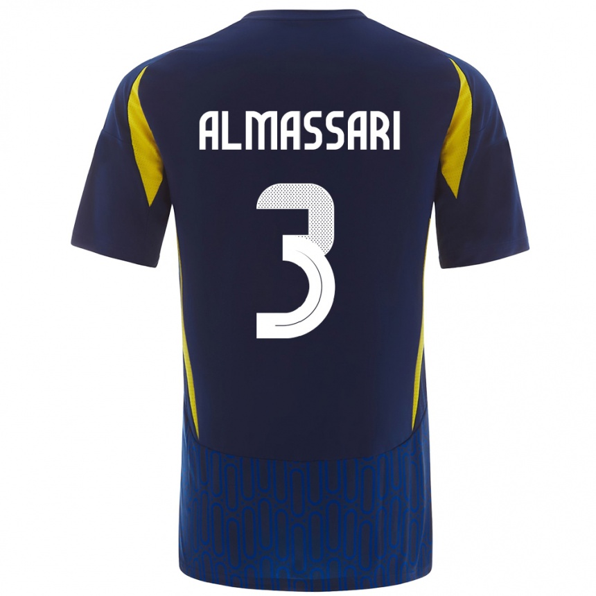 Kids Football Wadha Almassari #3 Blue Yellow Away Jersey 2024/25 T-Shirt Australia