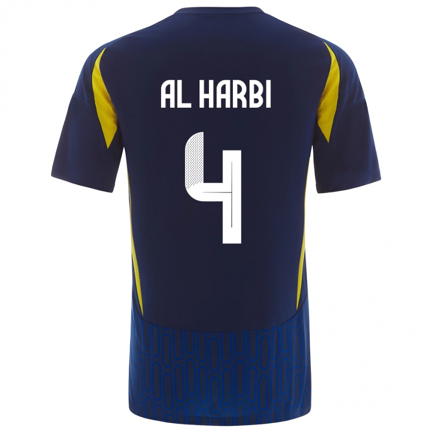 Kids Football Fay Al-Harbi #4 Blue Yellow Away Jersey 2024/25 T-Shirt Australia