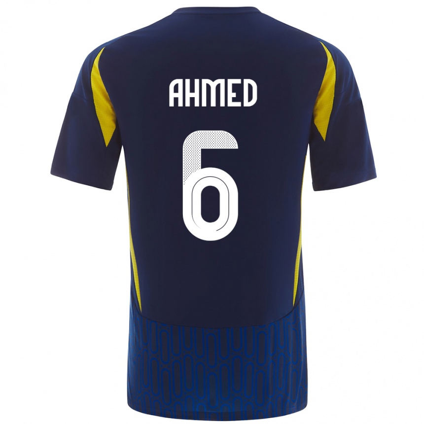 Kids Football Aseel Ahmed #6 Blue Yellow Away Jersey 2024/25 T-Shirt Australia