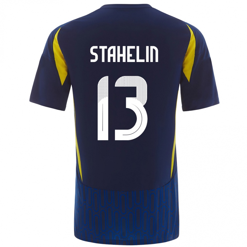 Kids Football Izabela Stahelin #13 Blue Yellow Away Jersey 2024/25 T-Shirt Australia