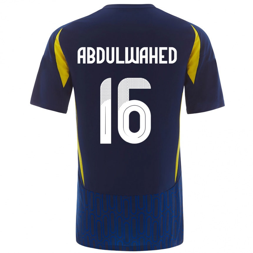 Kids Football Ghader Abdulwahed #16 Blue Yellow Away Jersey 2024/25 T-Shirt Australia