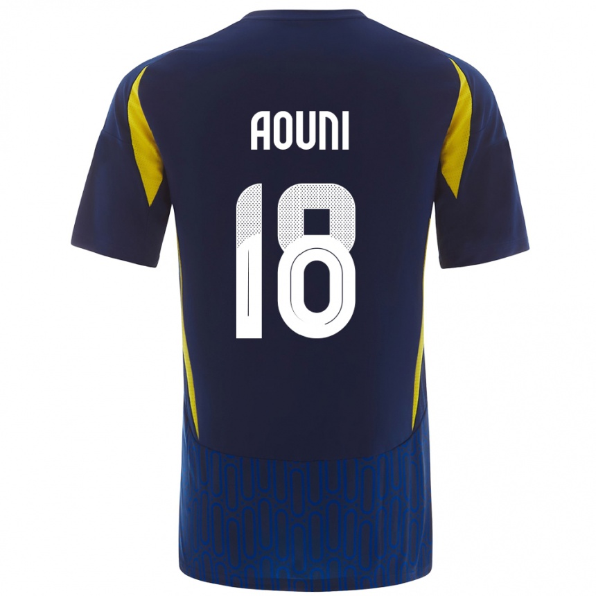 Kids Football Samia Aouni #18 Blue Yellow Away Jersey 2024/25 T-Shirt Australia