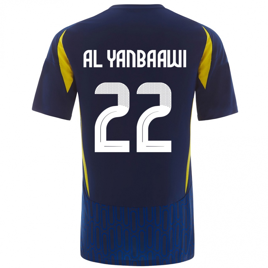 Kids Football Tahani Al-Yanbaawi #22 Blue Yellow Away Jersey 2024/25 T-Shirt Australia