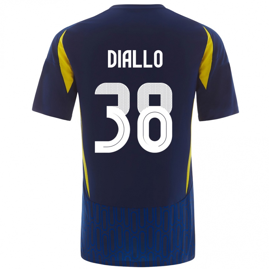 Kids Football Aminata Diallo #38 Blue Yellow Away Jersey 2024/25 T-Shirt Australia