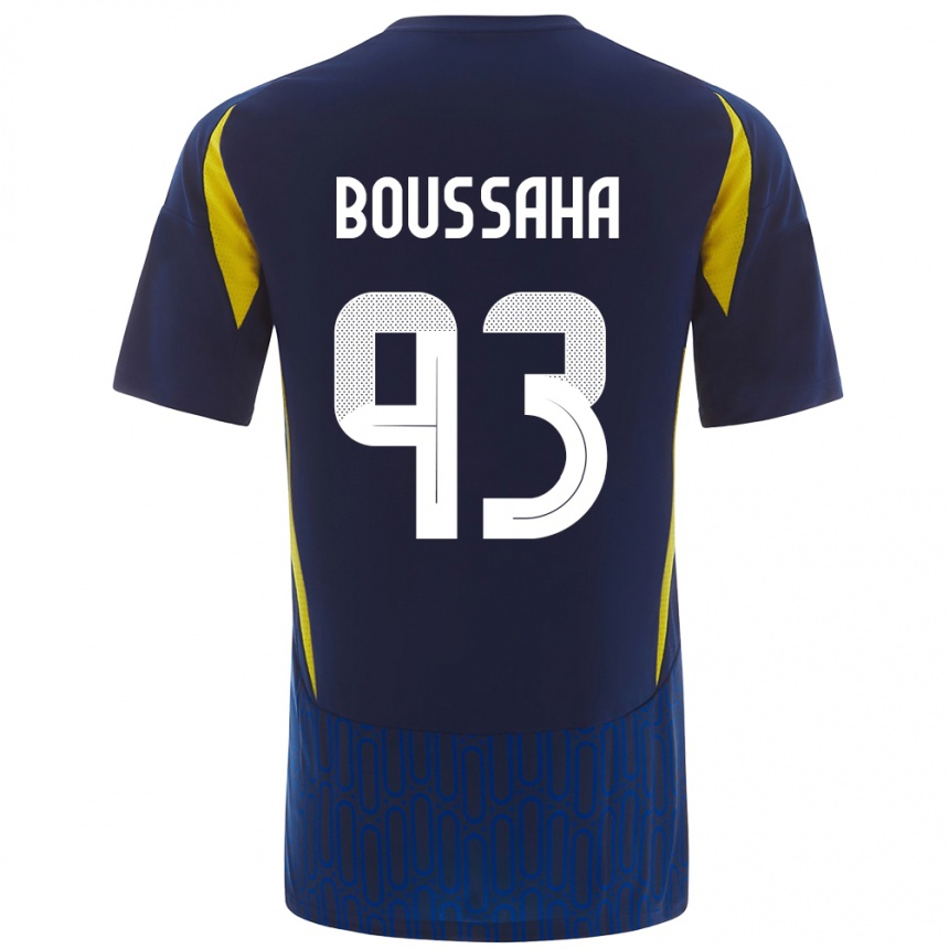 Kids Football Lina Boussaha #93 Blue Yellow Away Jersey 2024/25 T-Shirt Australia