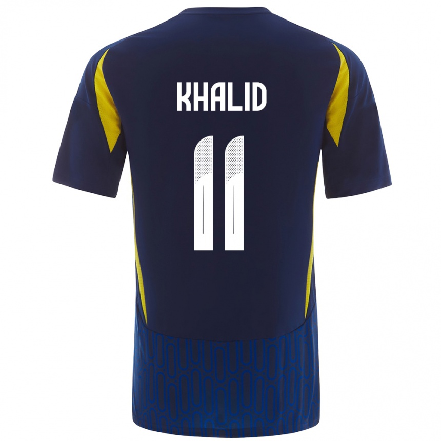 Kids Football Khalid Al-Ghannam #11 Blue Yellow Away Jersey 2024/25 T-Shirt Australia