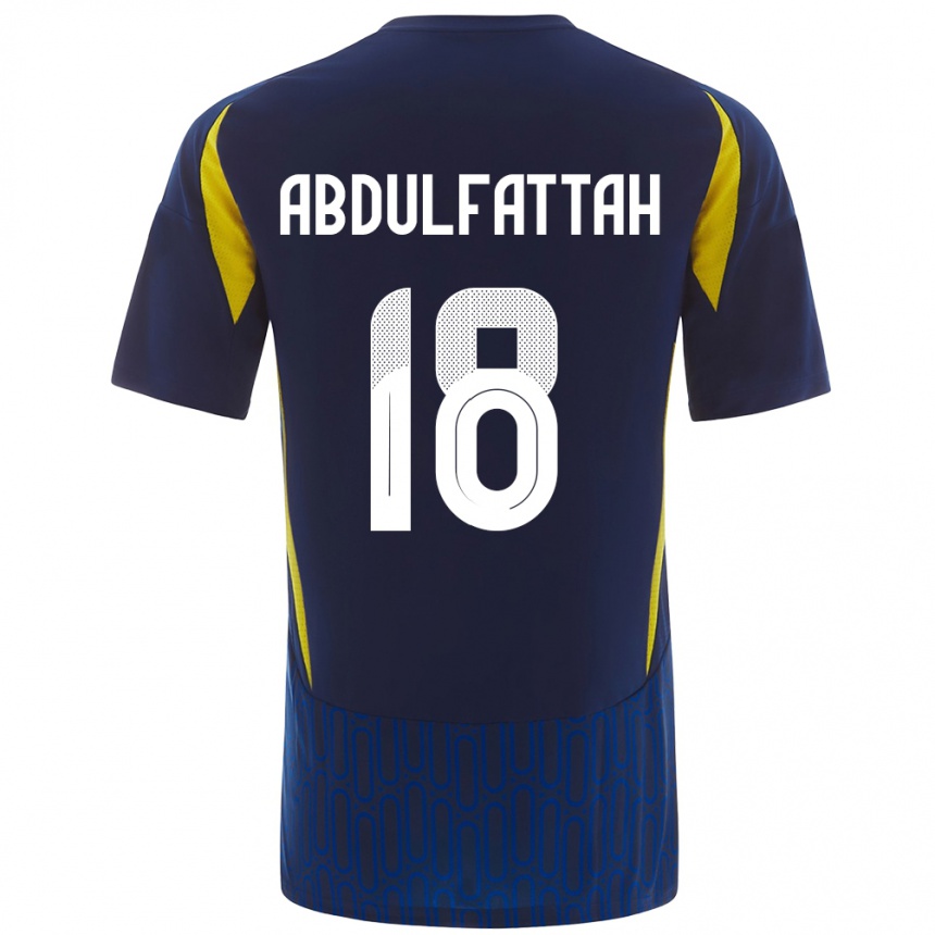 Kids Football Abdulfattah Adam #18 Blue Yellow Away Jersey 2024/25 T-Shirt Australia