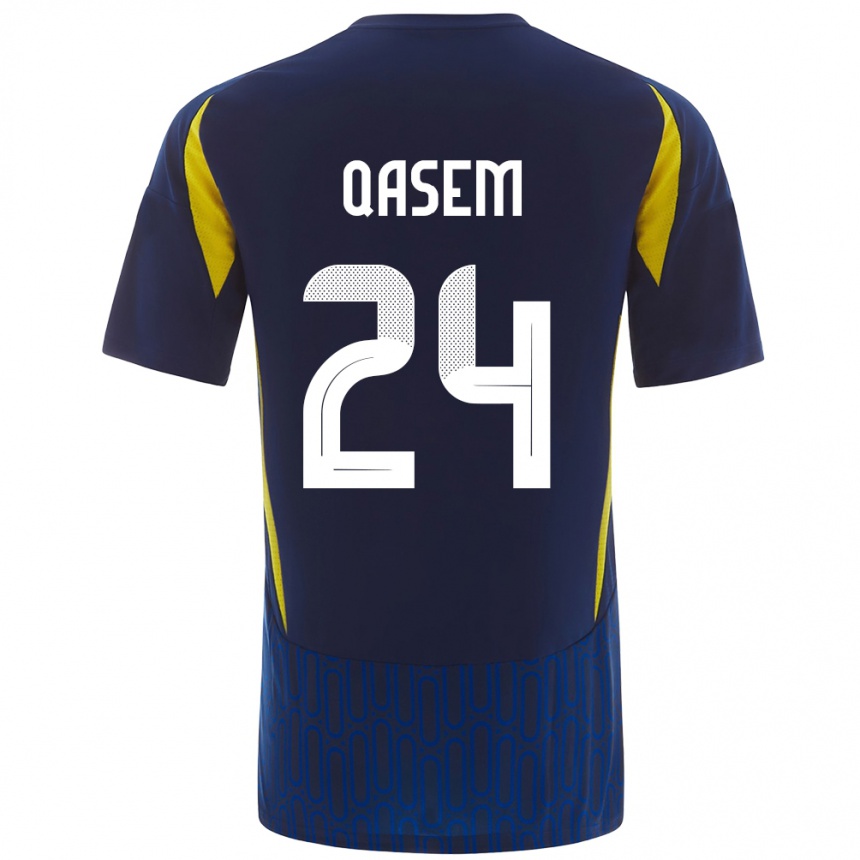 Kids Football Mohammed Qasem #24 Blue Yellow Away Jersey 2024/25 T-Shirt Australia