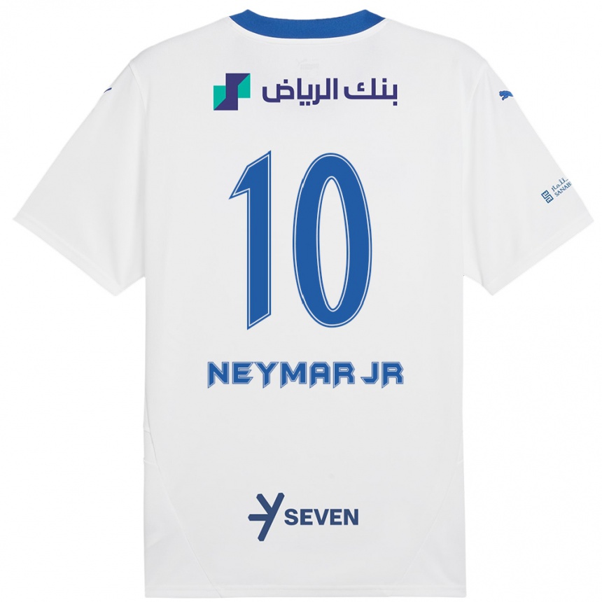 Kids Football Neymar #10 White Blue Away Jersey 2024/25 T-Shirt Australia