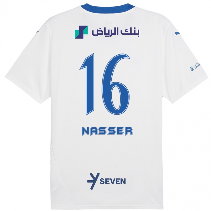 Kids Football Nasser Al-Dawsari #16 White Blue Away Jersey 2024/25 T-Shirt Australia