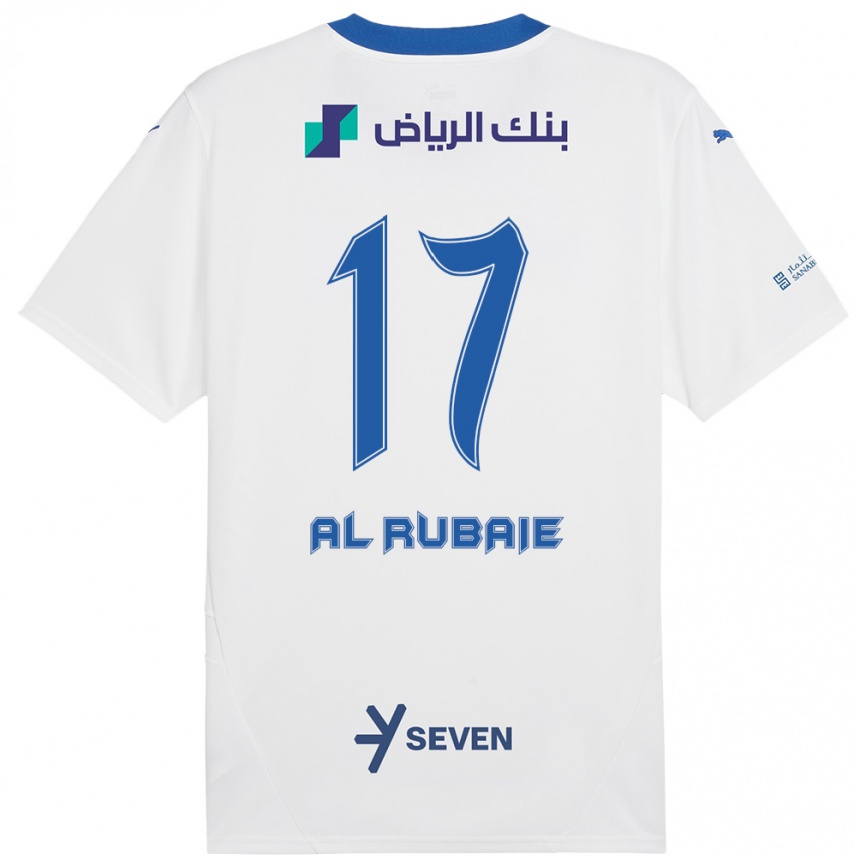 Kids Football Mohammed Al-Rubaie #17 White Blue Away Jersey 2024/25 T-Shirt Australia