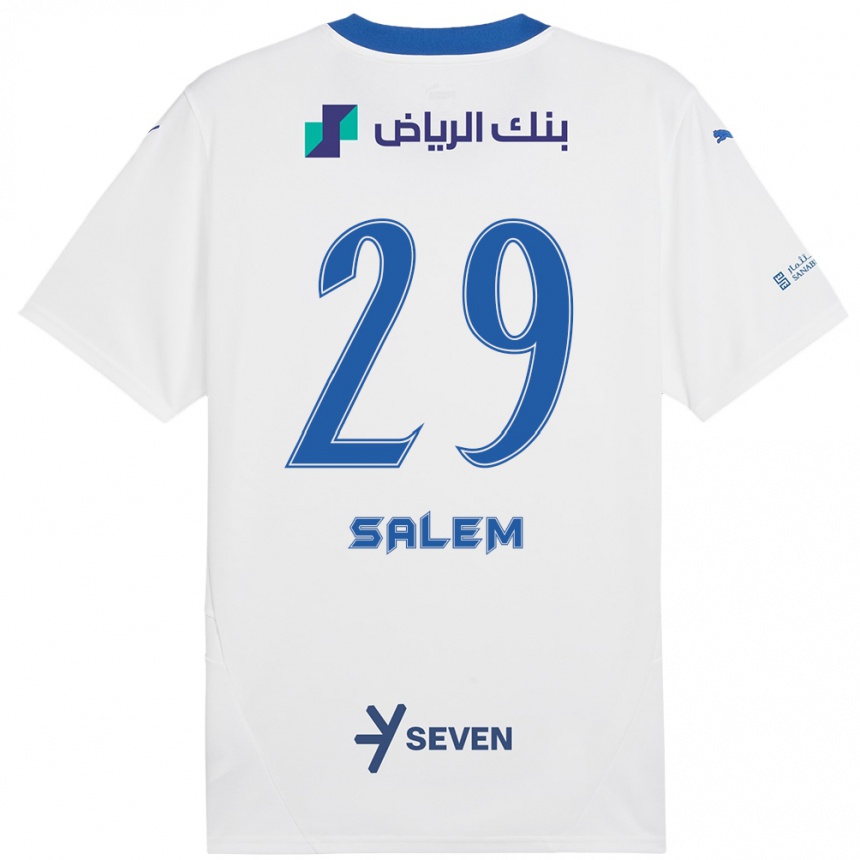 Kids Football Salem Al-Dawsari #29 White Blue Away Jersey 2024/25 T-Shirt Australia