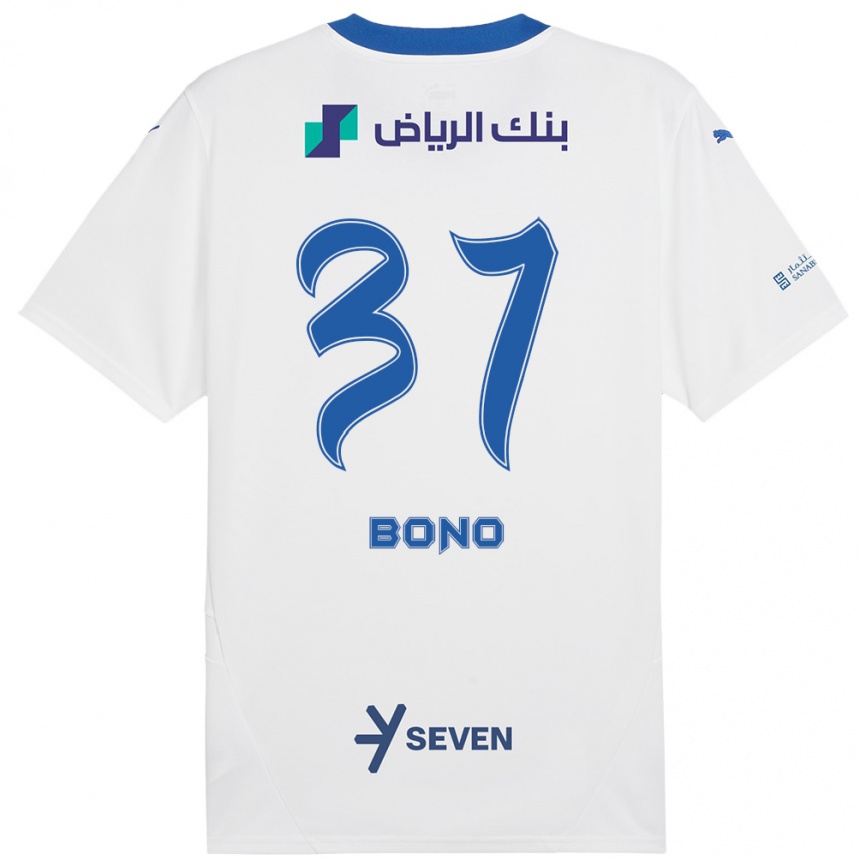 Kids Football Bono #37 White Blue Away Jersey 2024/25 T-Shirt Australia