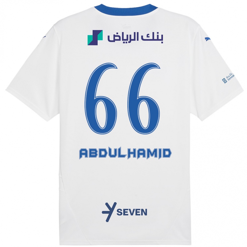 Kids Football Saud Abdulhamid #66 White Blue Away Jersey 2024/25 T-Shirt Australia