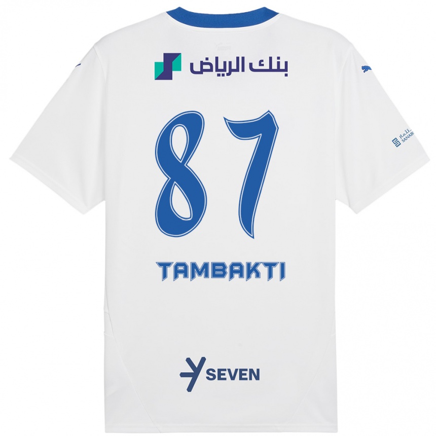 Kids Football Hassan Tambakti #87 White Blue Away Jersey 2024/25 T-Shirt Australia