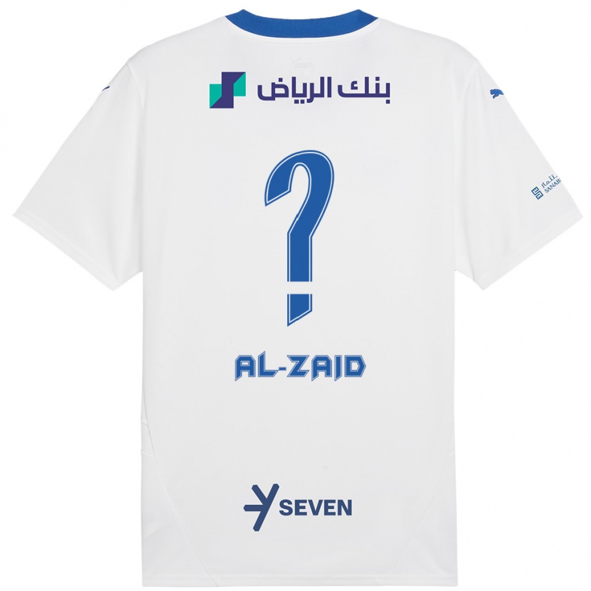 Kids Football Suhayb Al-Zaid #0 White Blue Away Jersey 2024/25 T-Shirt Australia