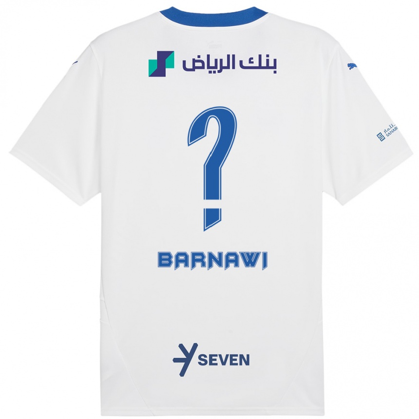 Kids Football Abdulsalam Barnawi #0 White Blue Away Jersey 2024/25 T-Shirt Australia