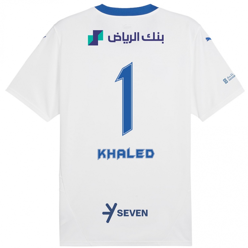 Kids Football Nawal Khaled #1 White Blue Away Jersey 2024/25 T-Shirt Australia