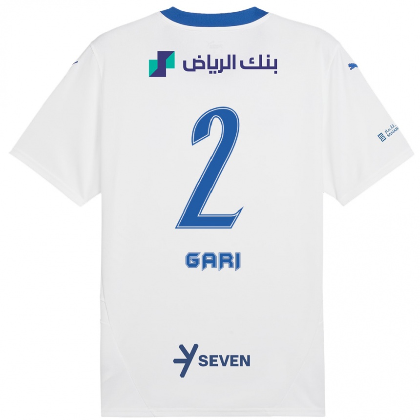 Kids Football Fatimah Gari #2 White Blue Away Jersey 2024/25 T-Shirt Australia