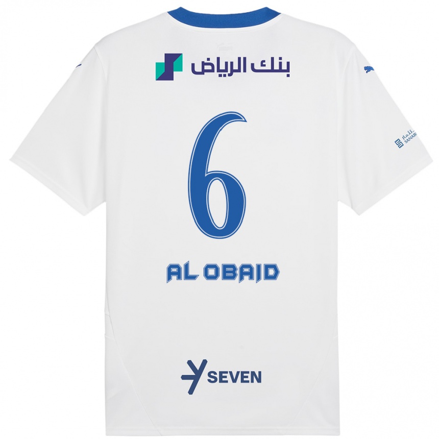 Kids Football Lulu Al-Obaid #6 White Blue Away Jersey 2024/25 T-Shirt Australia