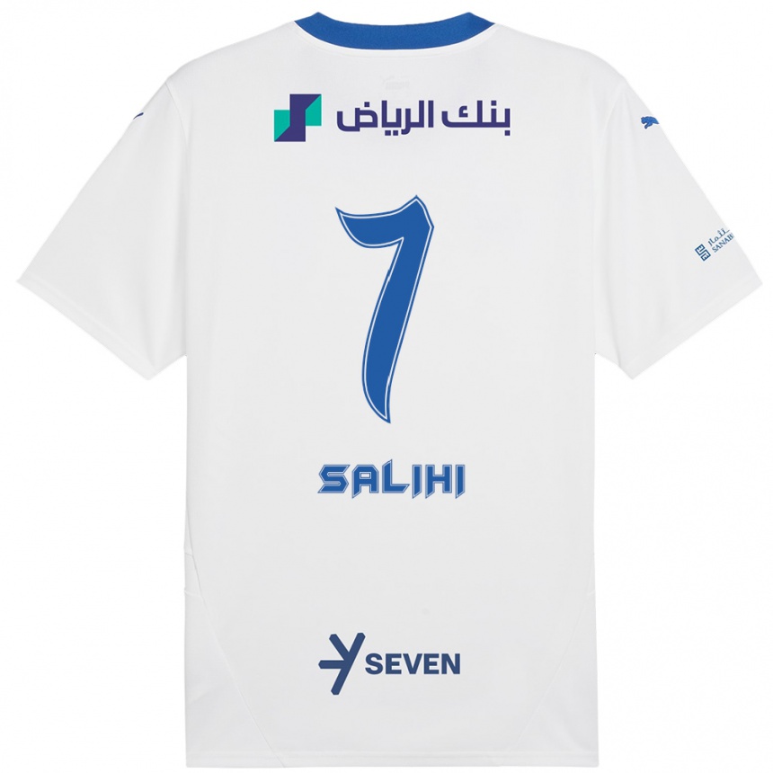 Kids Football Shokhan Salihi #7 White Blue Away Jersey 2024/25 T-Shirt Australia