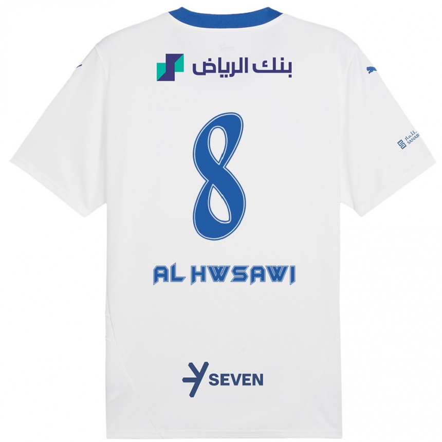 Kids Football Al Bandari Al-Hwsawi #8 White Blue Away Jersey 2024/25 T-Shirt Australia