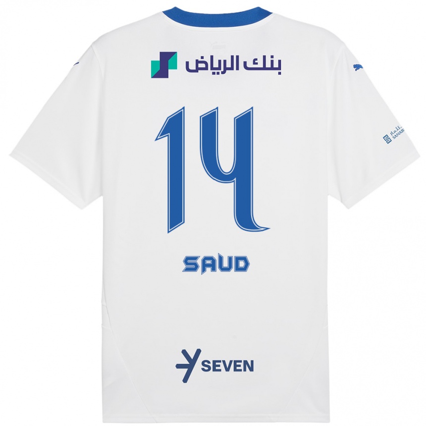 Kids Football Nouf Saud #14 White Blue Away Jersey 2024/25 T-Shirt Australia