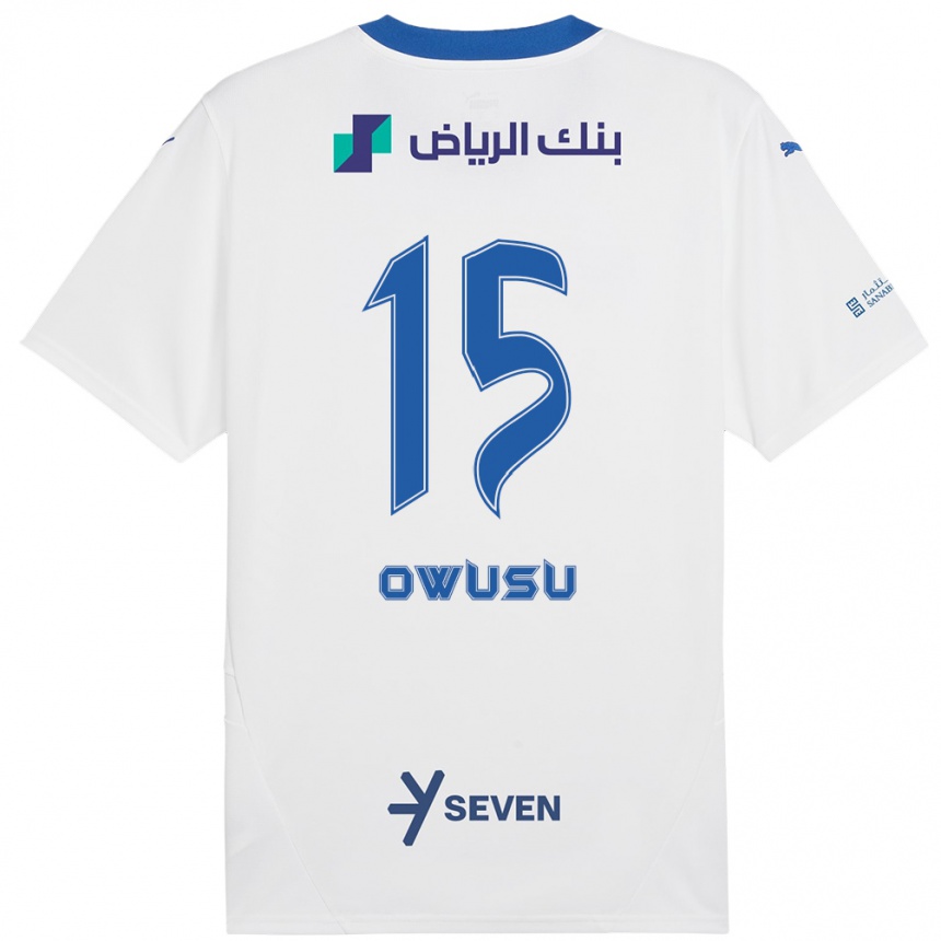 Kids Football Mavis Owusu #15 White Blue Away Jersey 2024/25 T-Shirt Australia