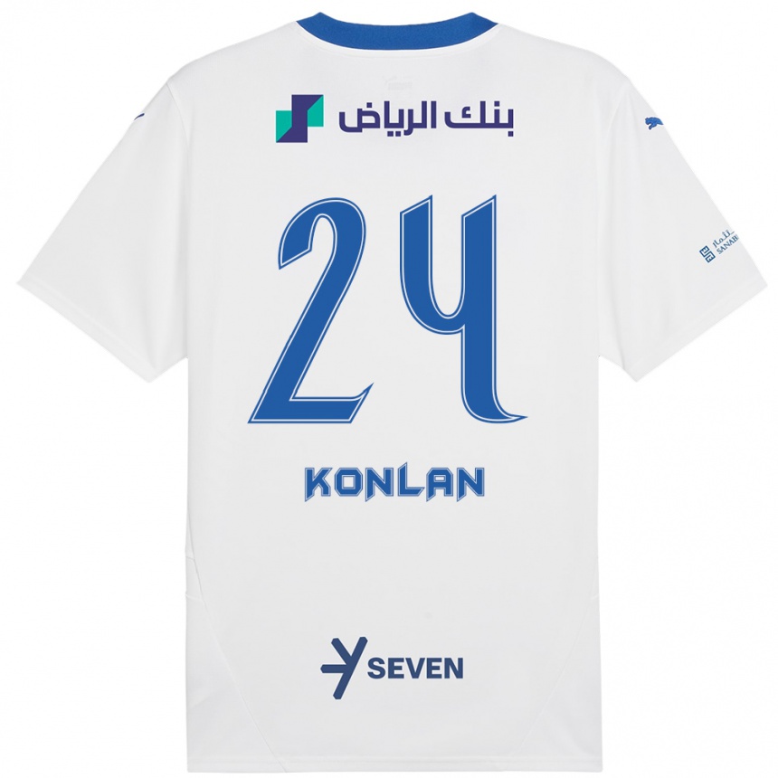 Kids Football Cynthia Konlan #24 White Blue Away Jersey 2024/25 T-Shirt Australia