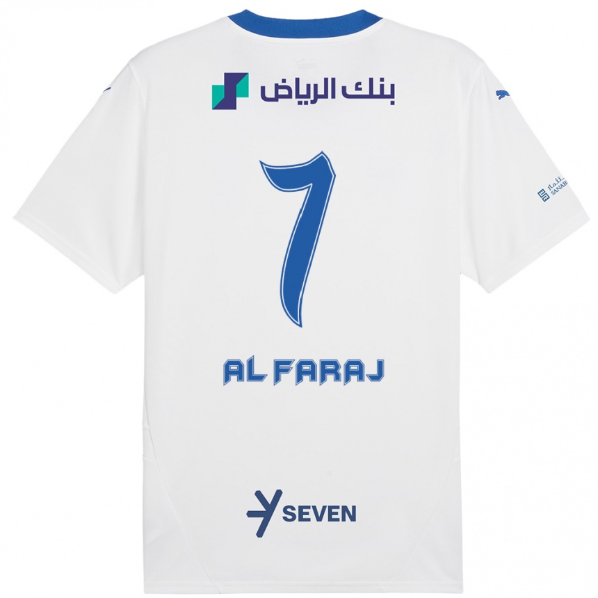 Kids Football Salman Al-Faraj #7 White Blue Away Jersey 2024/25 T-Shirt Australia