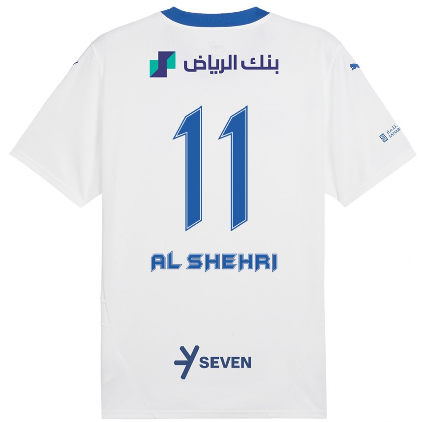 Kids Football Saleh Al-Shehri #11 White Blue Away Jersey 2024/25 T-Shirt Australia